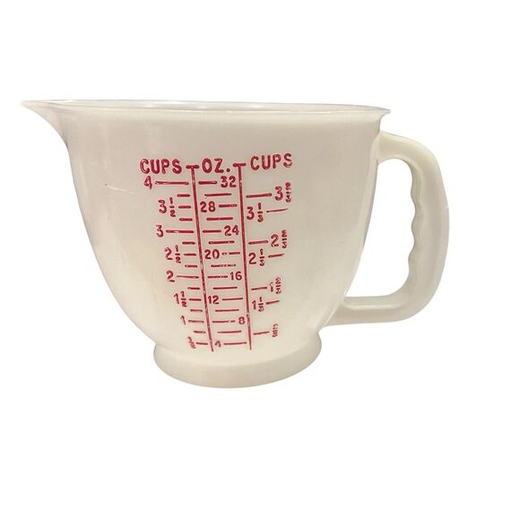 Tupperware Measuring Bowl Mix N Store 4 Cup 1288-5 Blue & Red VTG 1977 - Picture 1 of 5